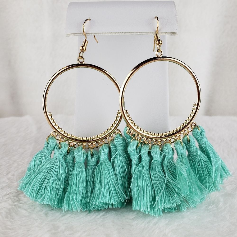 Tassels and Hoop Drop Earrings